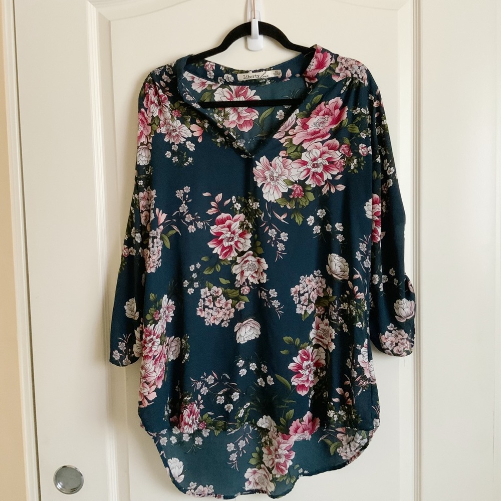 Flora and blue blouse by Liberty love size XL